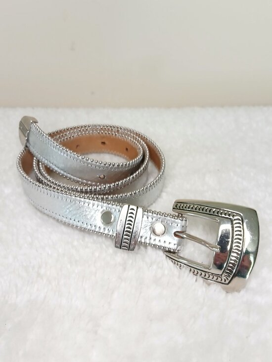 Streets Ahead Accessories - Streets Ahead Western Metallic Silver Tone Belt Size Large
